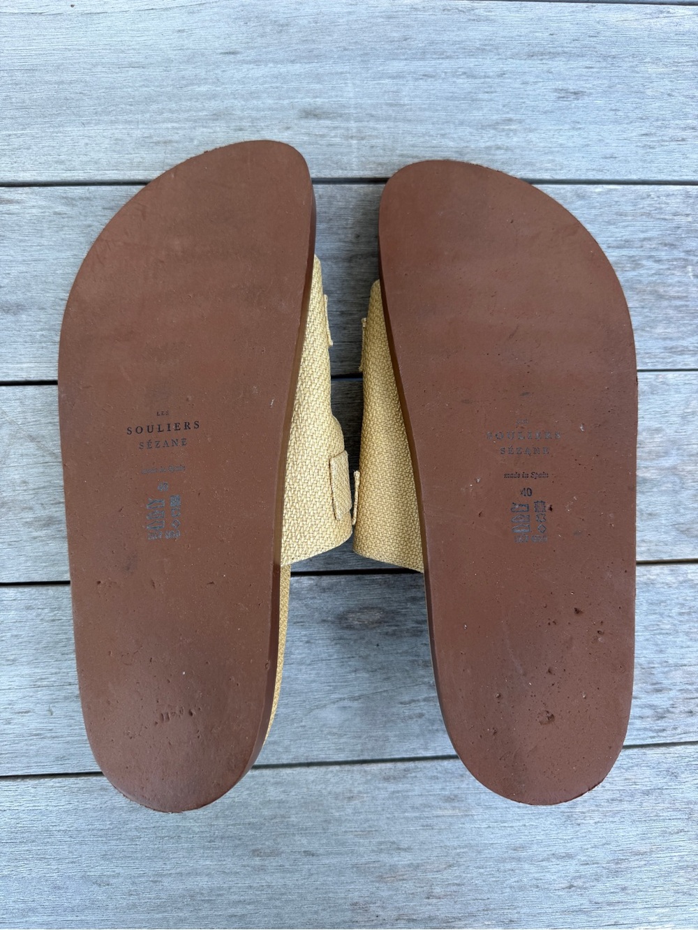 Sezane Women’s Straw & Tortoise Buckle Slide Sandals, Size 9 - Picture 7 of 9
